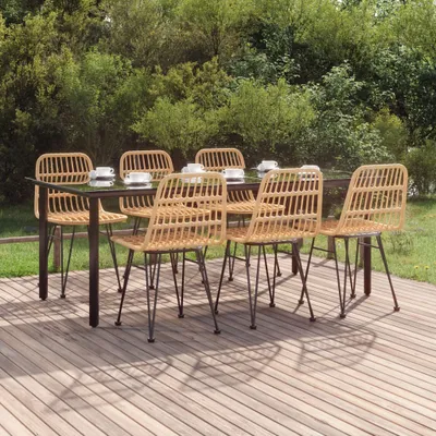 Obrázok produktu pre Nábytok 7-dielny záhradný jedálenský set z polyratanu - Balkónový nábytok 3157892