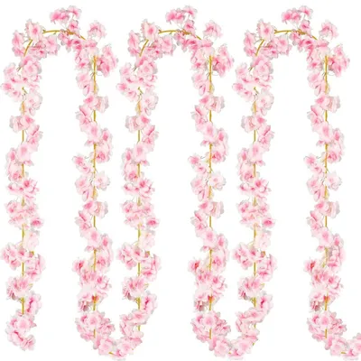 Produktbild von Blumengirlande Kirschblüten 2 Stück 180cm Rosa Künstlich Frühling Deko