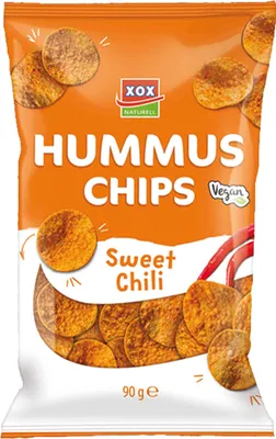 Produktbild von XOX Hummus Sweet Chili knuspriger Snack mit leichter Schaerfe 90g