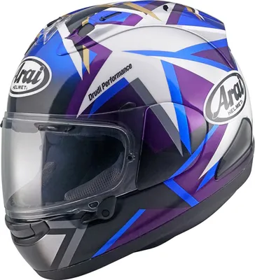 Produktbild von Arai RX-7V Evo MVK Stars Helm, schwarz/blau, L (59)