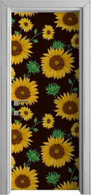 Produktbild von Tür Selbstklebende 80x210 cm Türfolie Türtapete Klebefolie - Blüten Knospen und Blatt