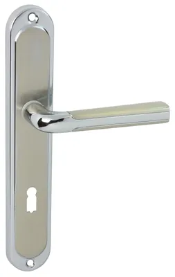 Produktbild von DOMINO Türgriff-Garnitur RIO BB-Buntbart Langschild Chrom glänzend/Nickel
