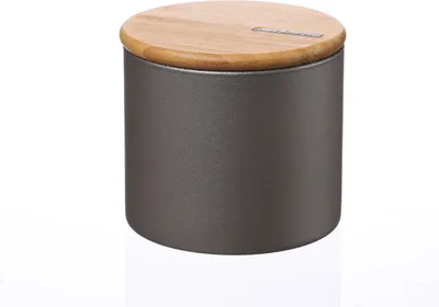Produktbild von Vorratsdose S - Vorratsglas mit Bambusdeckel - 0,7 Liter - D: 11cm - H: 10cm - grau
