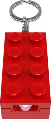 Produktbild von LEGO Taschenlampe 2x4 Stein rot Schlüsselanhänger