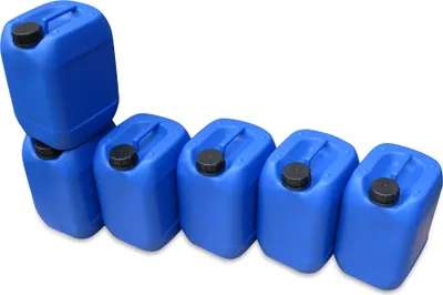 Produktbild von 6 Stück 10 Liter 10 L Kanister, Wasserkanister Farbe blau lebensmittelecht DIN51 (6x10 knb51)