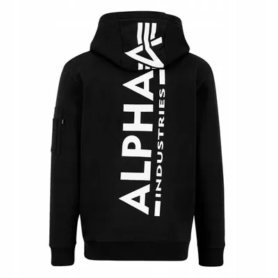 Zdjęcie produktu dla Bluza męska Alpha Industries z nadrukiem na plecach czarna - XL