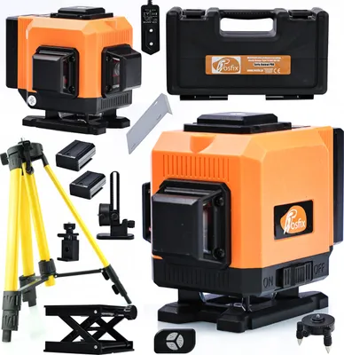 Image de Poziomica laserowa Rosfix Orange Tiger 12 linii ROT12L w walizce z zestawem + Statyw 43-120cm do poziomicy laserowej Rosfix z pokrowcem