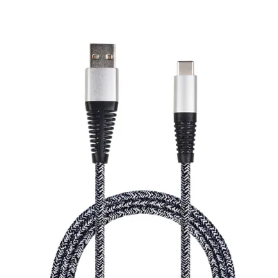Produktbild von 2GO USB Lade-/Datenkabel USB Type-C 3.1 Nylon  1m  silber