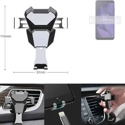 Produktbild von K-S-Trade Lüftungshalterung kompatibel mit Sharp Aquos V kompakte Handy-Halterung Lüftungsschlitz Lüftungsgitter Autohalterung KFZ Auto-Halterung