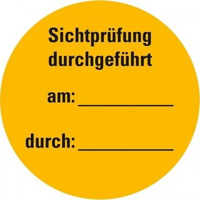 Produktbild von Dreifke® Aufkleber I Plakette Sichtprüfung durchgeführt..., gelb, Dokumentenf...