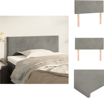 Imagen del producto de vidaXL Cabecero gris claro de 90x5x78/88 cm, tapizado en terciopelo - Cabecero y piecero