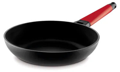 Bratpfanne 28 cm, abnehmbarer Griff, Aluminium, rot