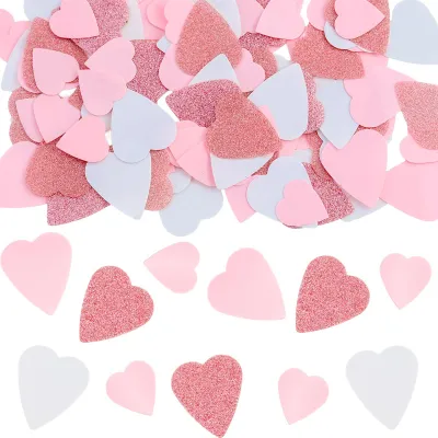 Herzförmige Konfetti 15 g, Rosa, Roségold, Papier, für Feste