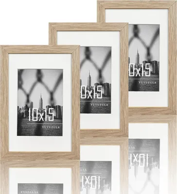 Produktbild von Bilderrahmen 10x15 cm, 3-teiliges Set, Eichenholz, für Büro