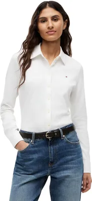 Productafbeelding van Tommy Hilfiger dameshemd, model 1985 Slim, met puntkraag, wit (ecru), maat XXS