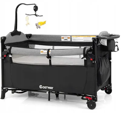 Immagine prodotto di Culla da viaggio per bambini BC10227DE-DK, 5 in 1, 65 x 125 cm, colore nero