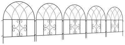 Productafbeelding van Sierhek Stalen Hekwerk Tuinafscheiding Tuinborder Tuinhek Zwart - 300 cm x 70 cm - Duurzaam Staal