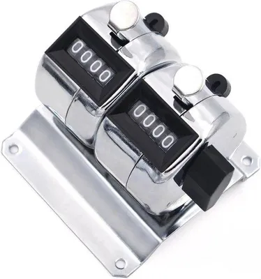 Produktbild von Mechanisches Zählgerät 4-stellig mit Fußstütze und Resetknopf - Metall
