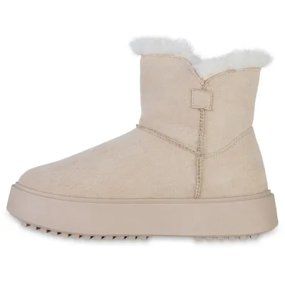 Produktbild von VAN HILL Damen Warm Gefütterte Winter Boots Stiefeletten Bequeme Schuhe 841460, Farbe: Beige, Größe: 39