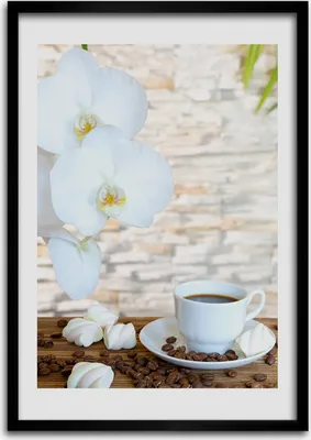 Produktbild von Bild - Bilderrahmen - Foto - 70 cm x 100 cm - MDF - Rahmen - Wandkunst - Eine Tasse Kaffee