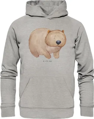 Produktbild von Mr. & Mrs. Panda Kuschelhoodie Wombat Größe XS - Heather Grey - Geschenk, Das Leben Ist schön, Kapuzenpulli, Pullover, Kapuzenpullover, Motivation, Sweatshirt, Spruch