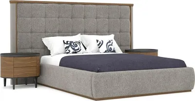 Produktbild von Schlafzimmer Luxus Set 4tlg Bett 2x Nachttische Design Bank Modern Möbel