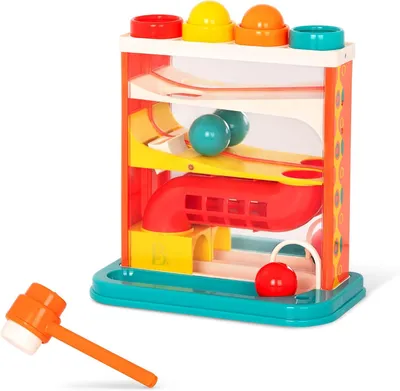 Productafbeelding van B. toys - Whacky Ball - Hamerspeelgoed - 4 kleurrijke ballen en hamer - Slaan en spelen