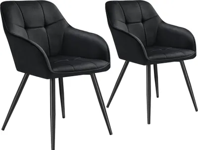 Produktbild von tectake® Esszimmerstuhl Marilyn gepolstert, in Samtoptik, gesteppt 58 x 62 x 82 cm