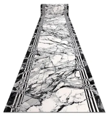 Image de Tapis de couloir TULS 51210 moderne, Marbre anthracite 90 cm gris 90x490 cm
