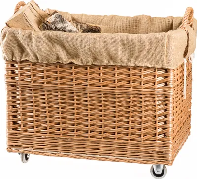 Produktbild von JIPRO® Kaminholzkorb aus Weide mit Jute Ignis III. - Weidenkorb - B 63 x T 43 x H 46/52(cm)