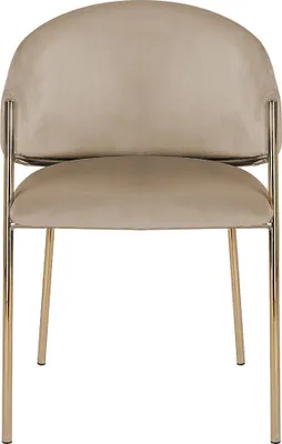 Produktbild von 2er-Set Stühle mit Armlehnen aus Samt und goldenem Metall – Beige – ORDIDA