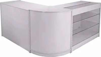 Zdjęcie produktu dla MonsterShop Mars Wyposażenie sklepowe Recepcja Ladę sklepową Ladę kasową Stół sprzedażowy Ladę kasową Ladę sklepową Ladę kasową Ladę recepcyjną Ladę sklepową Meble sklepowe Witrynę Salę wystawową Meble sklepowe Kolor biały