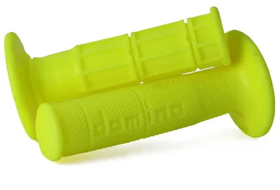 Productafbeelding van Griffgummis DOMINO Off-Road handvatset, 1150, neongeel, halfprofiel, 22+24mm, geschikt voor scooters