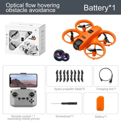 Immagine prodotto di V66 Mini - Drone FPV - Telecamera grandangolare 8K UHD - FPV Wi-Fi - Sistema di prevenzione degli ostacoli - Portata 200 m - Autonomia di volo 5–10 min - Peso 70 g - Arancione
