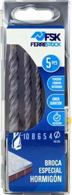 Immagine prodotto di Set di punte Ferrestock 4, 5, 6, 8, 10 mm universali per calcestruzzo