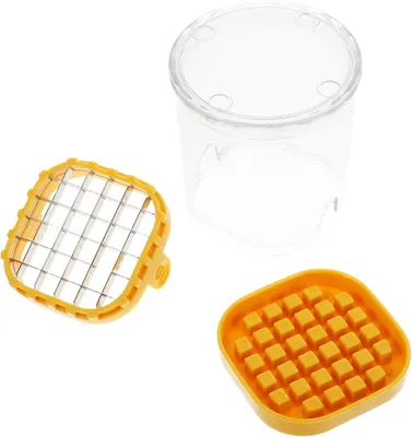 Produktbild von Manueller Gemüseschneider aus Edelstahl, multifunktionaler Obstwürfler und Kartoffelchipsschneider für Küche und Haushalt, geeignet für Erdbeeren, Bananen und Tomaten