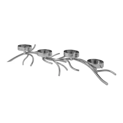 Produktbild von Fink RAMUS, Leuchter, 4-flammig, vernickelt, glatt, silberfarben, L. 24 cm, B. 66 cm, H. 10 cm Höhe: 10.00 cm Breite: 66.00 cm Tiefe: 24.00cm  143071
