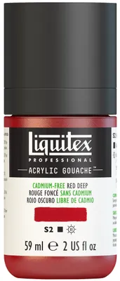 Produktbild von Liquitex 2059895 Professional Acryl Gouache - Kadmiumfrei Rot Dunkel , 59ml Flasche, matt - Acrylfarbe mit Gouache Eigenschaften, Hochdeckend, Wasserfest & Lichtecht – Acrylic Gouach - 59ml