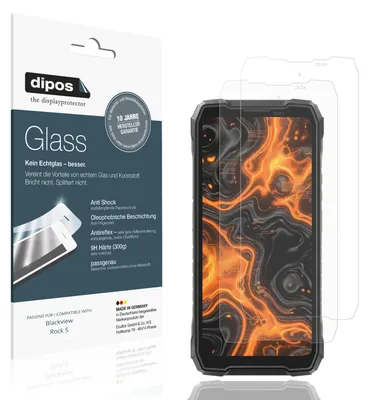 Produktbild von 2x Schutzfolie für Blackview Rock 5 matt - Anti-Shock 9H Folie dipos Glass Kunststoffglas