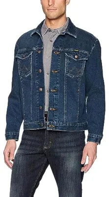 Produktbild von Wrangler Western-Jeansjacke für Herren, ungefüttert, Cowboy-Schnitt, Dunkelblau,
