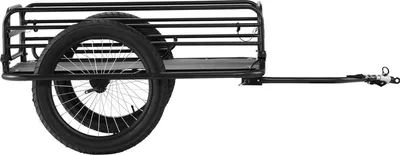 Zdjęcie produktu dla Przyczepka rowerowa SucceBuy, udźwig 275 funtów, solidny wózek rowerowy, składany i kompaktowy, szybkozłączka, uniwersalne złącze, 20-calowe koła, pasuje do większości rowerów