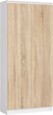Zdjęcie produktu dla Regał R80 AKORD Biały, Dąb Sonoma 80x35x180 cm