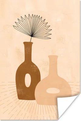Produktbild von MuchoWow® Poster Pflanze - Vasen - Pastell - böhmisch 60x90 cm - Wanddekoration