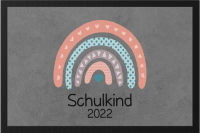 Produktbild von Schulkind 2022 Fußmatte  Einschulungsgeschenk Grundschule 1. Klasse Schulstart Rosa Mädchen Motiv