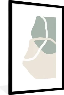 Produktbild von MuchoWow® Gerahmtes Poster Minimalismus - Pastell - Gestaltung 60x90 cm - Poster mit Schwarzem Bilderrahmen Wandposter Rahmen Foto Bilder - Dekoration - Wandposter Wohnzimmer - Hochwertig