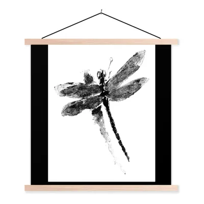 Produktbild von MuchoWow® Textilposter Eine antike Illustration einer Libelle 150x113 cm mit holzfarbenen Rahmen - Poster