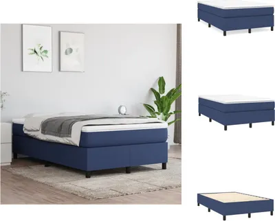 Image de vidaXL Lit Boxspring Bleu 120x200 cm Tissu - Lits et Sommiers