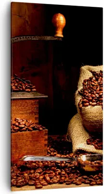 Produktbild von Bild auf Leinwand - Leinwandbild - Frühstück Schokolade Kaffee Bohnen - 55x100cm - Wand Bild - Wanddeko - Leinwanddruck - Bilder - Kunstdruck - Leinwand bilder - Wandkunst - PA55x100-2163