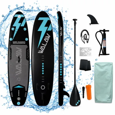Image de Planche de SUP gonflable Passion Force 320 x 80 x 15 cm, kit comprenant une pagaie, une pompe et un sac à dos Walaw