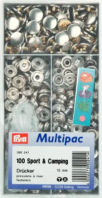 Produktbild von Prym Druckknöpfe Nähfrei Sport & Camping MS 15 mm silberfarbig 390241